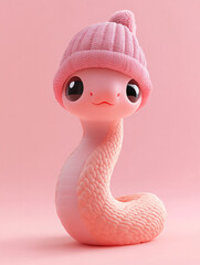 Fototapeta premium A snake with a scarf in winter