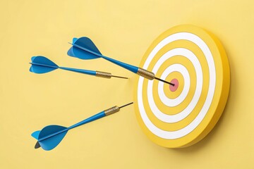 A dynamic and visually compelling design or narrative centered around arrows hitting a target, symbolizing precision, focus, and success. Highlight themes like achieving goals and flawless execution.
