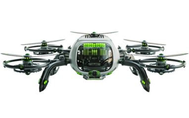 Advanced Farming Drone on transparent background PNG.