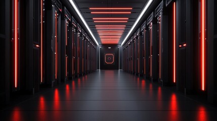 Fototapeta premium Cybersecurity innovations in futuristic ai-powered data center