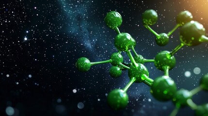 Green Molecule in Space - Science Concept - Abstract backgrounds