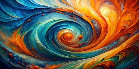 Obraz premium Abstract Swirling Cosmic Canvas A Vivid Display of Color and Motion