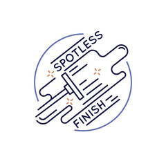Simple Logo with Spotless finish icon. Simple logo with finish icon for social media, app, and web design. Vector illustration.