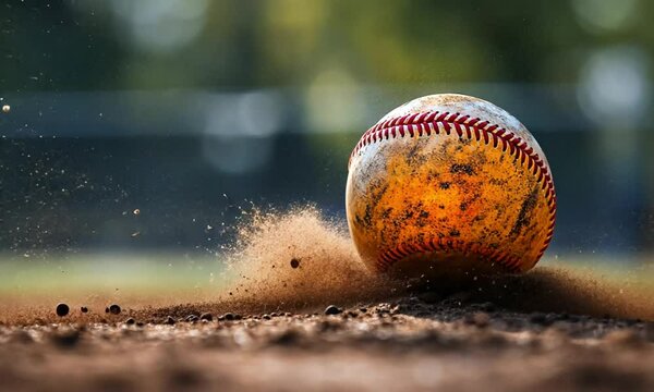 The Dust Cloud A Baseball Creates as it Slides into Home Base on a Sunny Day