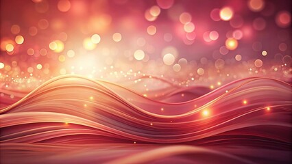 Abstract Golden and Red Swirling Waves with Sparkling Lights Background