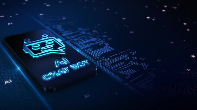 AI chatbot on tablet mobile , showcasing modern technology artificial intelligence communication. AI assistant. AI offers functions chatbot, generate images, write code bot, translate advertising.