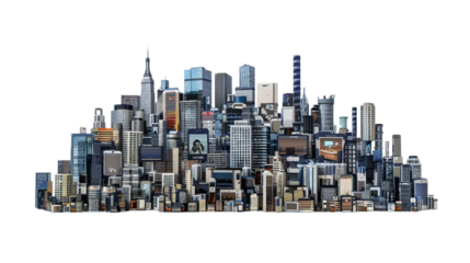 Innovative Urban Landscape on transparent background PNG.