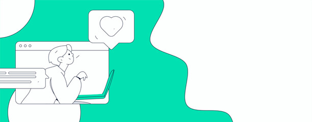 Flat vector illustration of business people operating work scene
