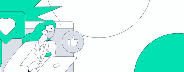 Flat vector illustration of business people operating work scene
