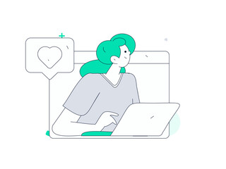 Flat vector illustration of business people operating work scene
