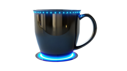 Modern LED Mug on transparent background PNG.