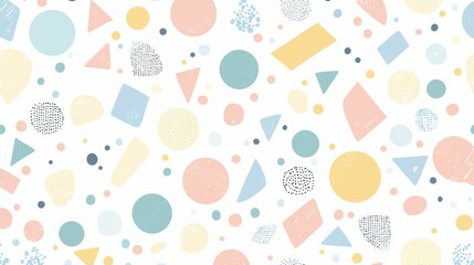 Colorful Abstract Background with Geometric Shapes and Patterns in Pastel Tones Ideal for Modern Design, Digital Art, and Creative Projects
