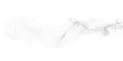 abstract white smoke swirls and curls on a transparent background