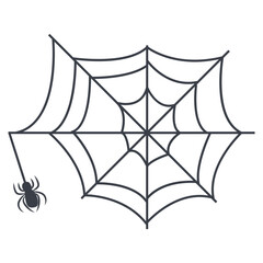 Spider Web Icon in Flat Design Style. Vector Illustration Isolated on White Background.