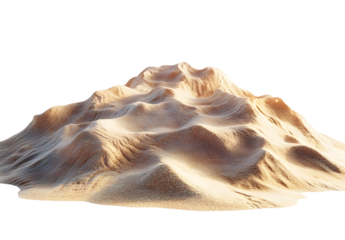 Sand Dune Pile Isolated on White Background