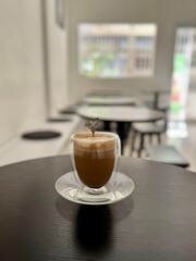 cup of coffee on a table