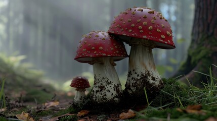 Fototapeta premium Mushroom depicted on a plain background, beautiful fungi macro. Background peaceful, mushroom vivid.