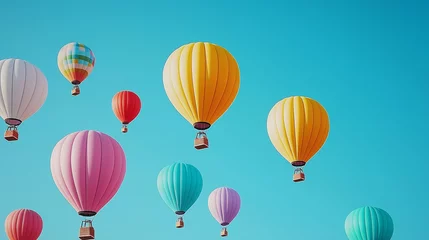 hot air balloon on blue background