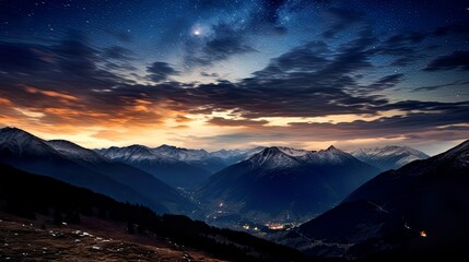 Fototapeta premium Night landscape with colorful Milky Way&nbsp;Beautiful mountain Starry sky with Milky Way Space background
