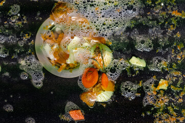 leftovers in a kitchen sink