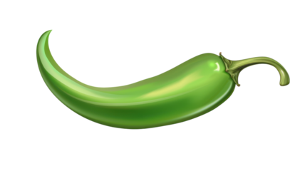 Fresh green pepper showcasing vibrant color and smooth texture