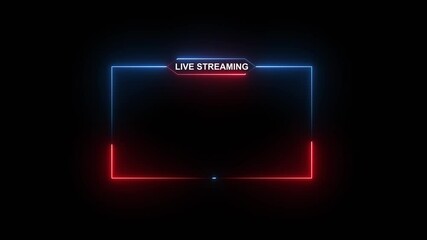 live streaming neon text frame animation box frame neon frame live streaming game live Stream overlay animation for live streaming video Titles 4k