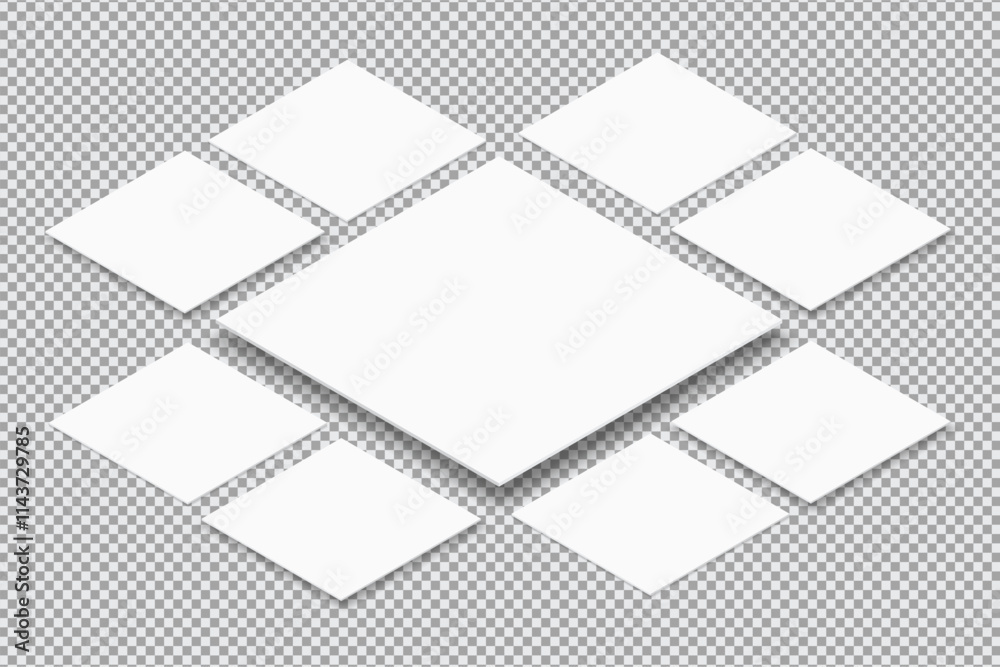 Canvas Prints social media post and stories interface mockup on transparent background. mobile app page template f