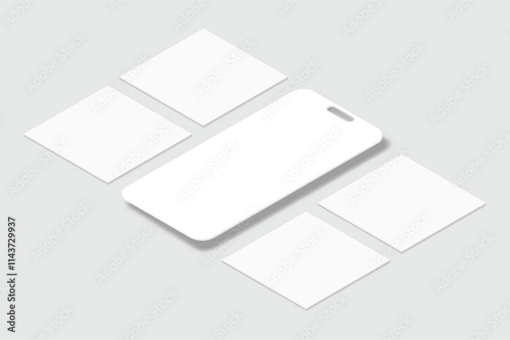 Canvas Prints social media post interface mockup. social media mobile app page template design for user carousel s