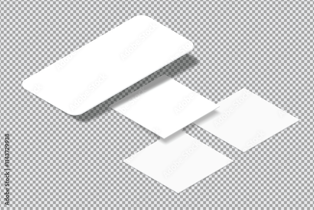 Canvas Prints social media post interface mockup on transparent background. social media mobile app page template 