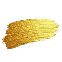 Gold Brush Stroke with Texture Effect isolated on transparent background. Png golden foil metalic vector luxury paintbrush. Abstract Art Banner in Grunge Concept