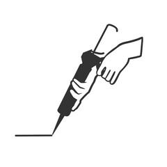 Caulking Gun Silhouette Vector Illustration