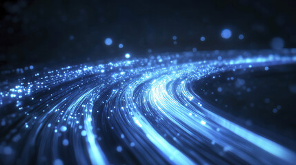 Obraz premium Futuristic blue light streaks create mesmerizing optical effect