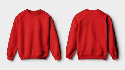 Blank red sweatshirt front and back. (2)