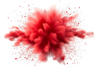red color explosion isolated on white or transparent png