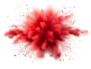 red color explosion isolated on white or transparent png