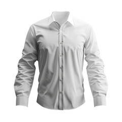 Fototapeta premium Classic Long Sleeve White Dress Shirt Mockup for Men Fashion Design
