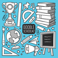 Doodle School Hand Drawn Vector