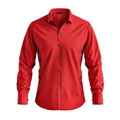 Classic Red Long Sleeve Dress Shirt for Men Formal Business Casual Wear