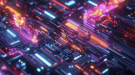 abstract technology background with vibrant colors and lights