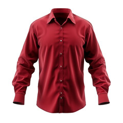 Classic Red Long Sleeve Dress Shirt Mens Fashion Apparel Button Down
