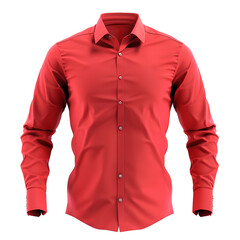 Classic Red Long Sleeve Dress Shirt for Men Formal Business Casual Wear