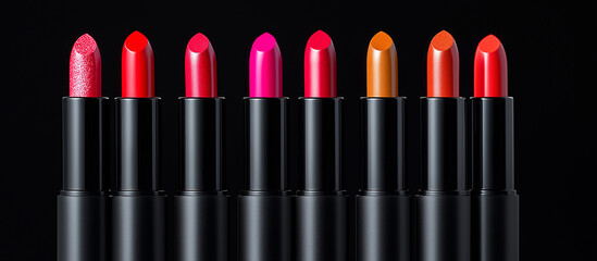 Obraz premium colored lipstick isolated on black