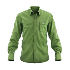 Classic Long Sleeve Green Dress Shirt Mockup for Men Fashion Design