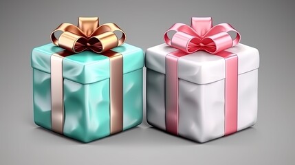 Obraz premium Gift boxes illustration modern holiday surprise box Delight present.