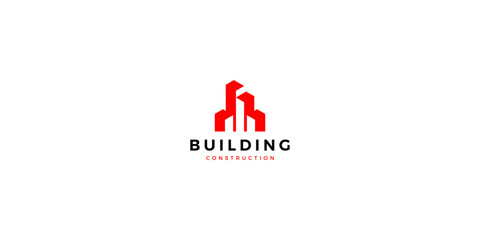 Simple building design and construction logo. The symbol for construction, apartment, and architect. premium logo design vector.