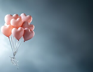 Pink Balloons for Valentine Card