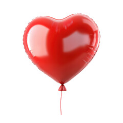 Fototapeta premium Stylish 3D Heart Red Balloon Icon on a White Background for Romantic Designs and Celebrations and Transparent background.