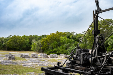 Quarrying machine next to the stone edge at Windley Key Fossil Reef Geological State Park in Islamorada, Florida © Lost_in_the_Midwest