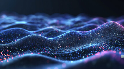 Digital wave patterns create mesmerizing flow of data and light