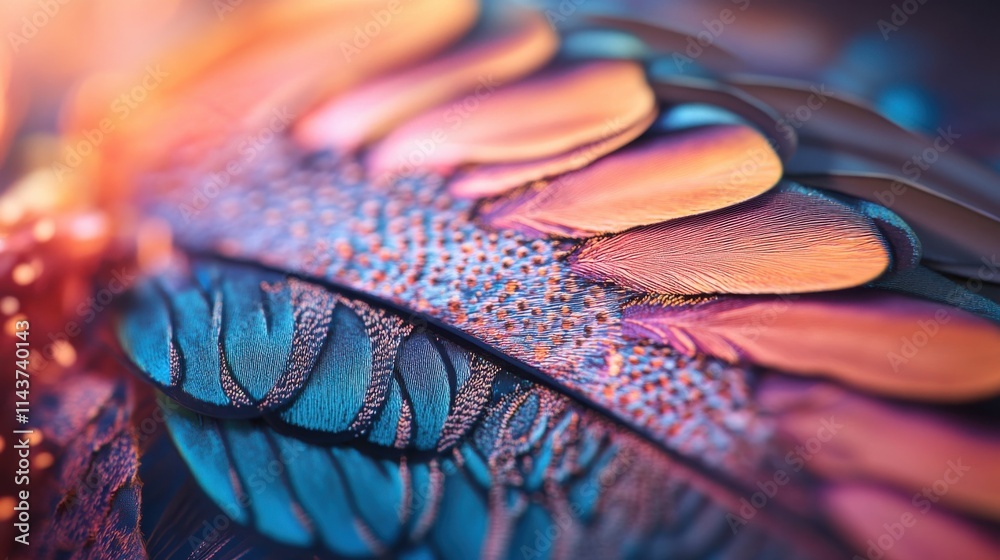 Poster colorful butterfly wing macro showing intricate patterns and vibrant hues in nature